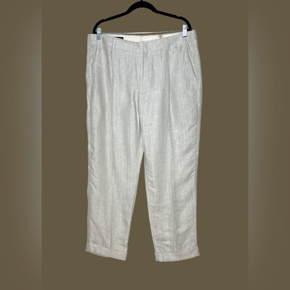 NWT J. Crew Crosby Classic-Fit Linen Pleated Herringbone Suit Pant, W 34 X L 30 - Picture 4 of 12